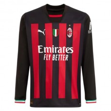 AC Milan Fotbalový Dres 2022-23 Domácí Dlouhý Rukáv