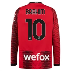 AC Milan Fotbalový Dres 2023-24 Brahim 10 Domácí Dlouhý Rukáv
