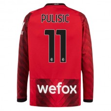 AC Milan Fotbalový Dres 2023-24 Christian Pulisic 11 Domácí Dlouhý Rukáv