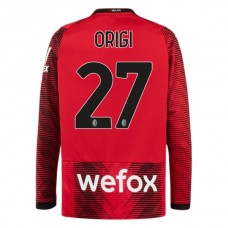 AC Milan Fotbalový Dres 2023-24 Origi 27 Domácí Dlouhý Rukáv