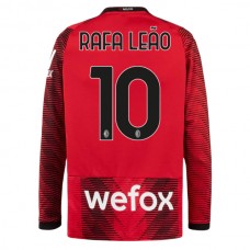 AC Milan Fotbalový Dres 2023-24 Rafa Leao 10 Domácí Dlouhý Rukáv