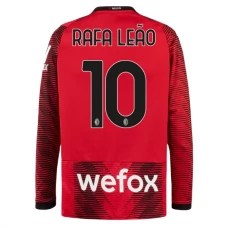 AC Milan Fotbalový Dres 2023-24 Rafa Leao 10 Domácí Dlouhý Rukáv