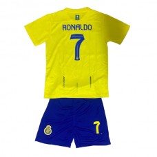 Al Nassr FC Dětské Fotbalové Dresy Komplet 2023-24 Cristiano Ronaldo 7 Domácí