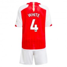 Arsenal Dětské Fotbalové Dresy Komplet 2023-24 White 4 Domácí