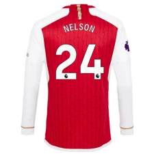 Arsenal Fotbalový Dres 2023-24 Nelson 24 Domácí Dlouhý Rukáv