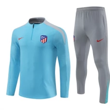 Atlético Madrid Tréninkové Soupravy 2024-25 - 1-4 Zip Modrá