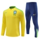 Dětský Brazílie Tréninkové Soupravy 2024-25 - 1-4 Zip Žlutá