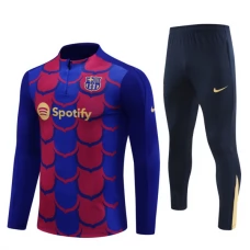 Dětský FC Barcelona Tréninkové Soupravy 2024-25 - 1-4 Zip Modrá