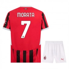 Dětský Fotbalové Dresy AC Milan Morata 7 Domácí 2024-25