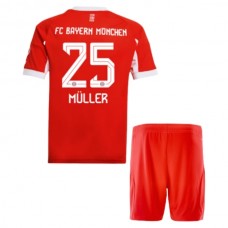Dětský Fotbalové Dresy FC Bayern Mnichov Müller 25 Domácí 2025-26