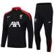 Dětský Liverpool Tréninková Mikina Soupravy 2024-25 - 1-4 Zip Černá