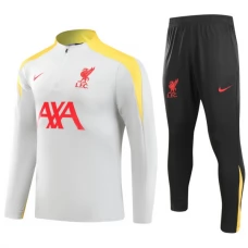 Dětský Liverpool Tréninková Mikina Soupravy 2024-25 - 1-4 Zip Šedá