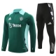 Dětský Manchester United Tréninková Mikina Soupravy 2024-25 - 1-4 Zip Zelená
