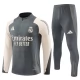 Dětský Real Madrid Tréninková Mikina Soupravy 2024-25 - 1-4 Zip Šedá
