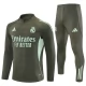 Dětský Real Madrid Tréninková Mikina Soupravy 2025-26 - 1-4 Zip Khaki
