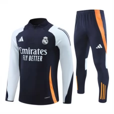 Dětský Real Madrid Tréninkové Soupravy 2024-25 - 1-4 Zip Modrá