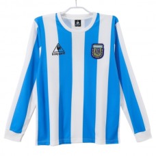 Dres Argentina Domácí Sada Retro 1986 Dlouhý Rukáv Fotbalové Dresy