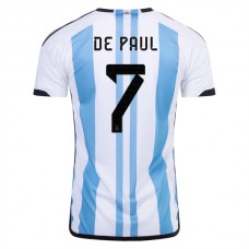 Dresy Argentina Mistrovství Světa ve Fotbale 2022 De Rodrigo De Paul 7 Domácí
