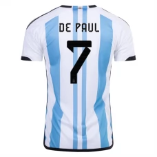 Dresy Argentina Mistrovství Světa ve Fotbale 2022 De Rodrigo De Paul 7 Domácí