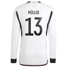 Dresy Německo Mistrovství Světa ve Fotbale 2022 Thomas Müller 13 Domácí Dlouhý Rukáv