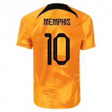 Dresy Nizozemsko Mistrovství Světa ve Fotbale 2022 Memphis Depay 10 Domácí