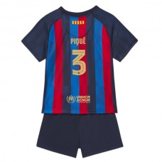 FC Barcelona Dětské Fotbalové Dresy Komplet 2022-23 Gerard Piqué 3 Domácí