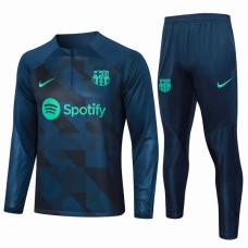 FC Barcelona Dětské Tréninkové Soupravy 2023-24 - 1-4 Zip Modrá