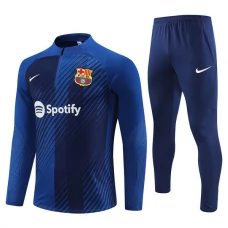 FC Barcelona Dětské Tréninkové Soupravy 2023-24 - 1-4 Zip Modrá Camouflage