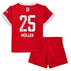 FC Bayern München Dětské Fotbalové Dresy Komplet 2022-23 Thomas Müller 25 Domácí