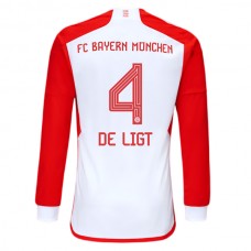 FC Bayern München Fotbalový Dres 2023-24 De Ligt 4 Domácí Dlouhý Rukáv