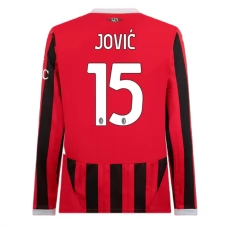 Fotbalové Dresy AC Milan Jović 15 Domácí 2024-25 Dlouhý Rukáv
