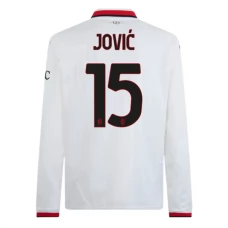 Fotbalové Dresy AC Milan Jović 15 Venkovní 2024-25 Dlouhý Rukáv