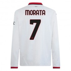 Fotbalové Dresy AC Milan Morata 7 Venkovní 2024-25 Dlouhý Rukáv