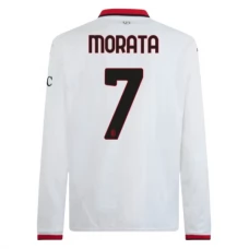 Fotbalové Dresy AC Milan Morata 7 Venkovní 2024-25 Dlouhý Rukáv