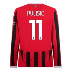 Fotbalové Dresy AC Milan Pulisic 11 Domácí 2024-25 Dlouhý Rukáv