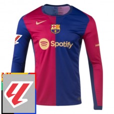 Fotbalové Dresy FC Barcelona Domácí With La Liga Patch 2024-25 Dlouhý Rukáv