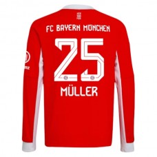 Fotbalové Dresy FC Bayern Mnichov Müller 25 Domácí 2025-26 Dlouhý Rukáv