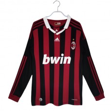 Fotbalové Dresy Komplet AC Milan Domácí Retro 2009-10 Dlouhý Rukáv