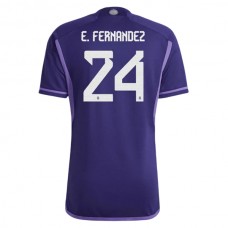 Fotbalové Dresy Komplet Argentina Mistrovství Světa ve Fotbale 2022 E.Fernandez 24 Venkovní