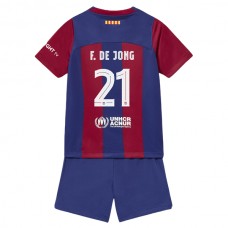 Fotbalové Dresy Komplet FC Barcelona Dětské F.De Jong 21 Domácí 2023-24