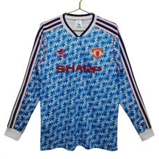 Fotbalové Dresy Komplet Manchester United Venkovní Retro 1990-92 Dlouhý Rukáv