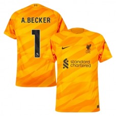 Fotbalové Dresy Liverpool A.Becker 1 Brankářské Venkovní 2023-24