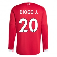 Fotbalové Dresy Liverpool Diogo J. 20 Domácí 2025-26 Dlouhý Rukáv