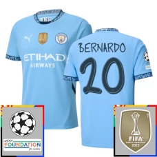 Fotbalové Dresy Manchester City Bernardo 20 Domácí Champions League With Patch 2024-25