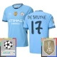 Fotbalové Dresy Manchester City De Bruyne 17 Domácí Champions League With Patch 2024-25
