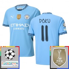 Fotbalové Dresy Manchester City Doku 11 Domácí Champions League With Patch 2024-25