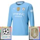 Fotbalové Dresy Manchester City Domácí Champions League With Patch 2024-25 Dlouhý Rukáv