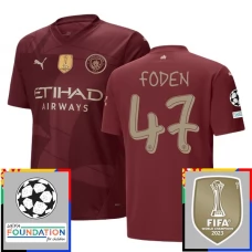 Fotbalové Dresy Manchester City Foden 47 Alternativní Champions League With Patch 2024-25