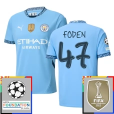 Fotbalové Dresy Manchester City Foden 47 Domácí Champions League With Patch 2024-25