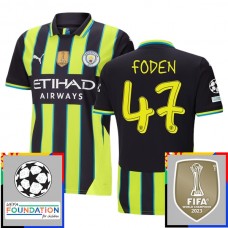 Fotbalové Dresy Manchester City Foden 47 Venkovní Champions League With Patch 2024-25